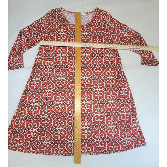 Jade By Jane Dress Short Red & White Swirl Pattern Retro Hippie Womens Large - Picture 6 of 6